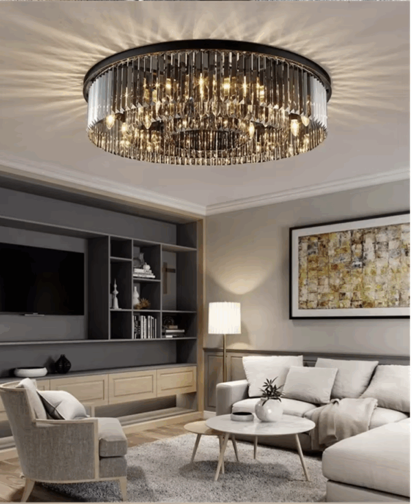 Luxury Round Modern Crystal Ceiling Light